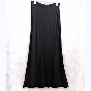 Vintage 90s Maxi Skirt Black Full Length Soft Modest Gothic Witchy Dark Academia